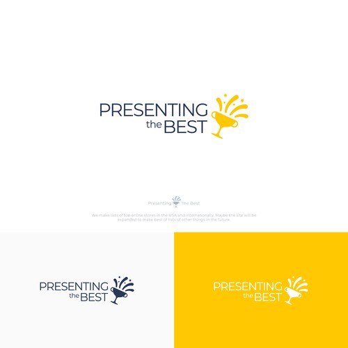 Present design with the title 'Minimal and playful logo concept for "Presenting the Best'