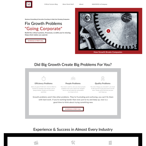 Management website with the title 'MAVERICK & Company'