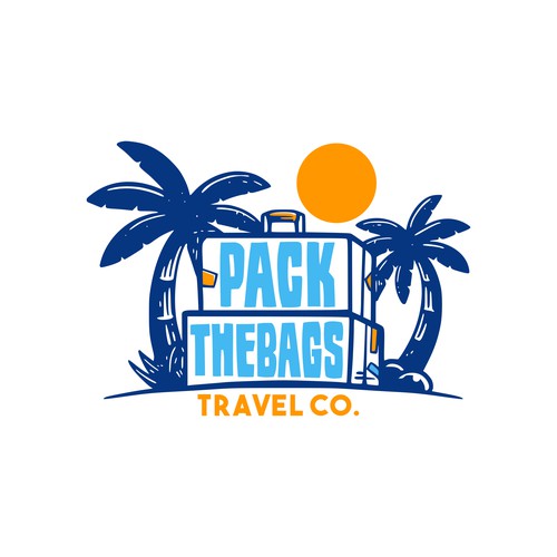 Modern retro design with the title 'Pack the bags'