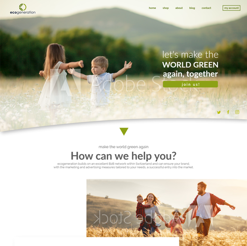 Nature website with the title 'Ecogeneration - presentation website'