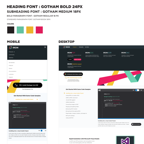 Graphic website with the title 'clean and bold design for a software company'