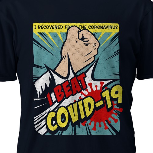 Vector art t-shirt with the title 'I beat covid-19 t shirt design'