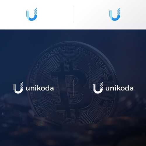 Bitcoin logo with the title 'Modern logo for Bitcoin Wallet app.'