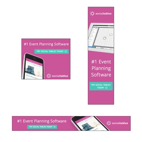 Event planning design with the title 'Banner ads for Event Planning Software'