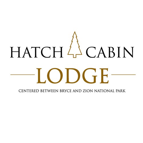 Serif logo with the title 'Hatch Cabin Lodge logo'