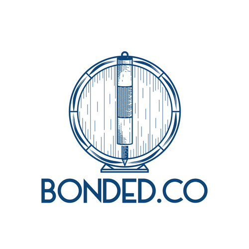 Whiskey brand with the title 'Bonded Bourbon Logo Design'