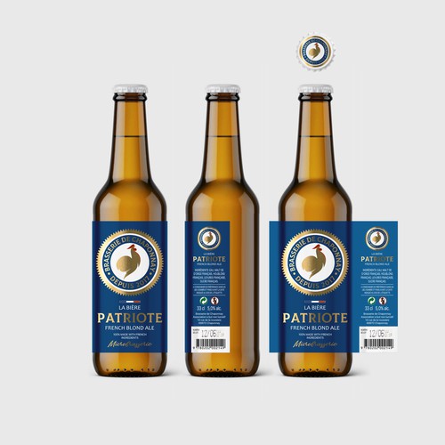 Beverage label with the title 'Beer Label Patriote'