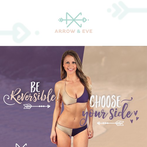 Bikini design with the title 'Arrow & Eve'
