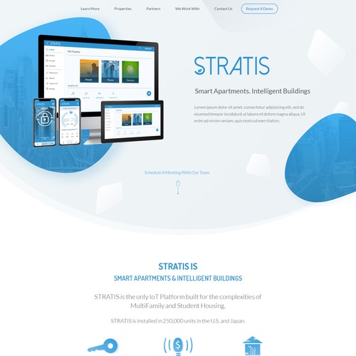 Mobile app website with the title 'STRATIS '