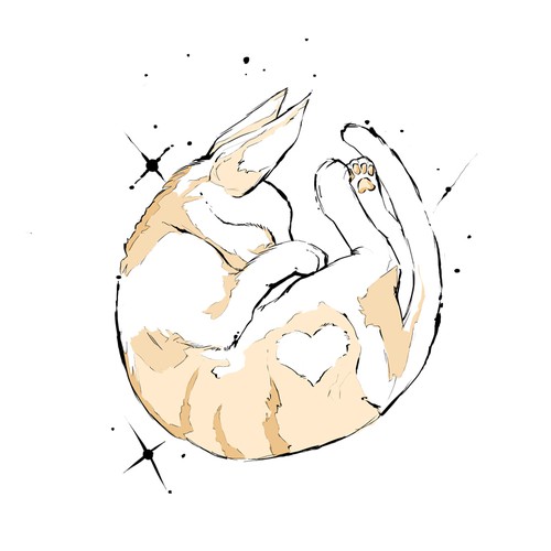 Graphic t-shirt with the title 'Dreaming Cat T+shirt illustration'