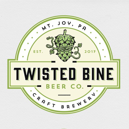 Beer logo with the title 'Twisted Bine Beer Co.'