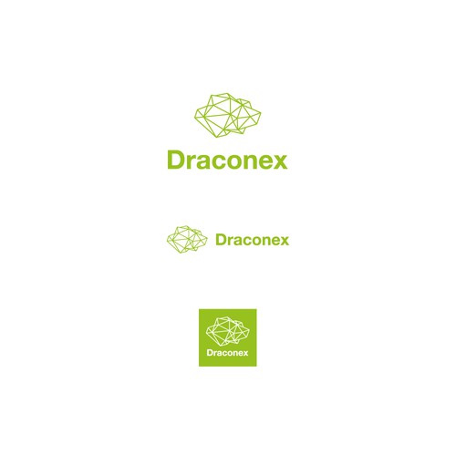 Low poly logo with the title 'Draconex'