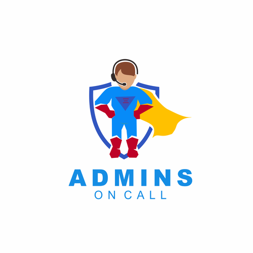 Superhero brand with the title 'admins on call'