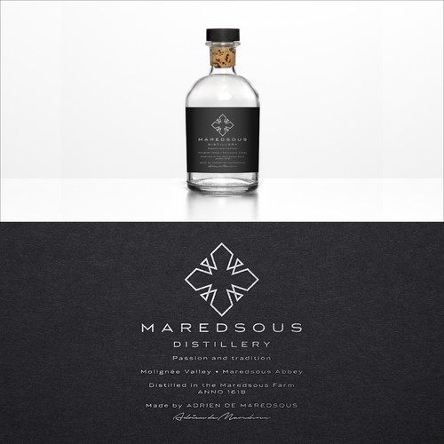 Distillery brand with the title 'Maredsous Distillery'