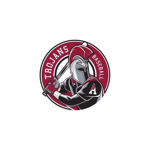 Trojan logo with the title 'Baseball Logo'