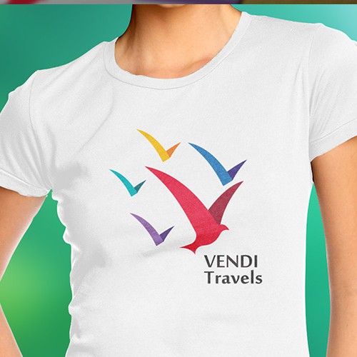 Travel agency design with the title 'VENDI Travels'