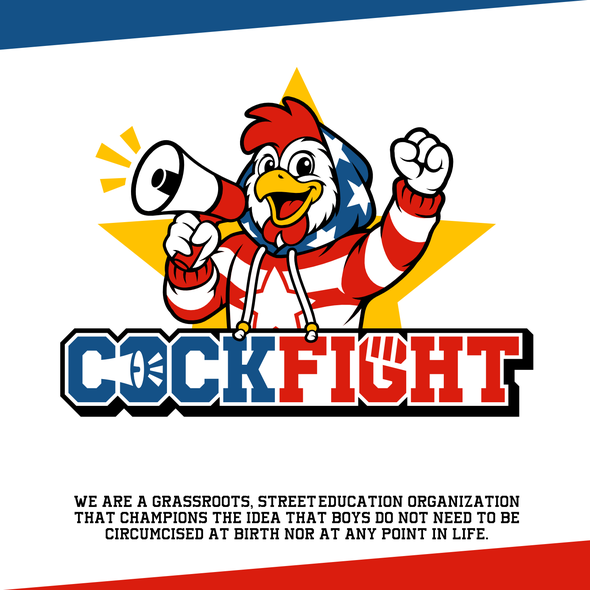 Blue square instagram logo with the title 'Cockfight'