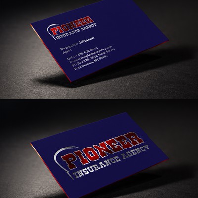 Business Card Design For Pioneer Insurance Agency
