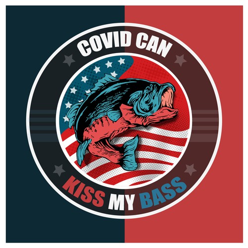 Bass design with the title 'Stamp for Bass Fishing'