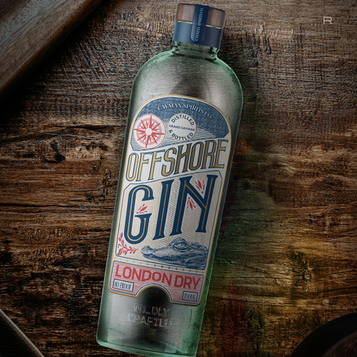 Gin label with the title 'Illustrated label for Gin'