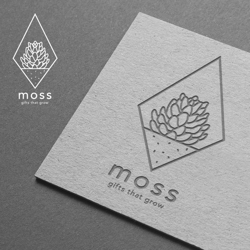 Succulent logo with the title 'moss Logo'