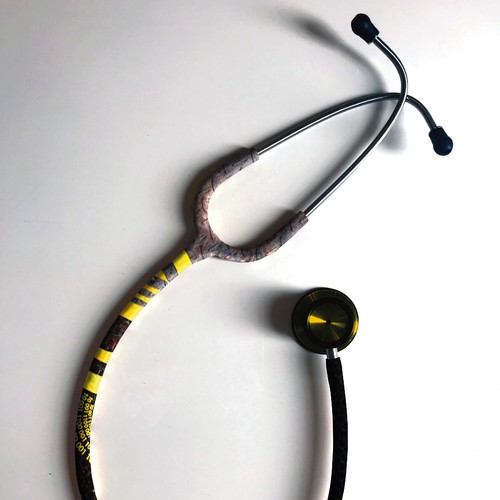 Product design illustration with the title 'Sci fi Stethoscope'
