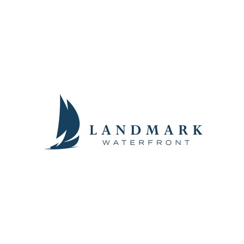 Boat logo with the title 'Landmark Waterfront logo'