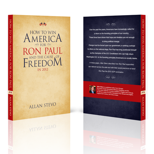 Political book cover with the title 'Book Cover for the 2nd Edition of a Book on Ron Paul and US Politics'