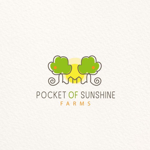 Sunlight logo with the title 'Pocket of sunshine logo design'