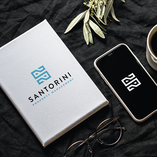 Manager logo with the title 'Logo design for Santorini Property Management'