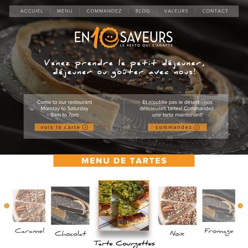 Disability design with the title 'Website design for a French restaurant'