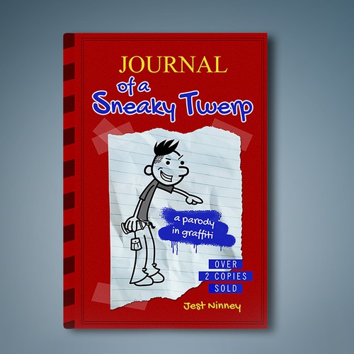 Cartoon book cover with the title 'Irreverent E-Bbook Cover For A Diary of a Wimpy Kid Parody Novel'