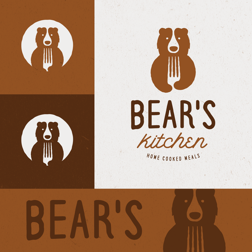 Brown logo with the title 'Bear logo for Bears Kitchen'