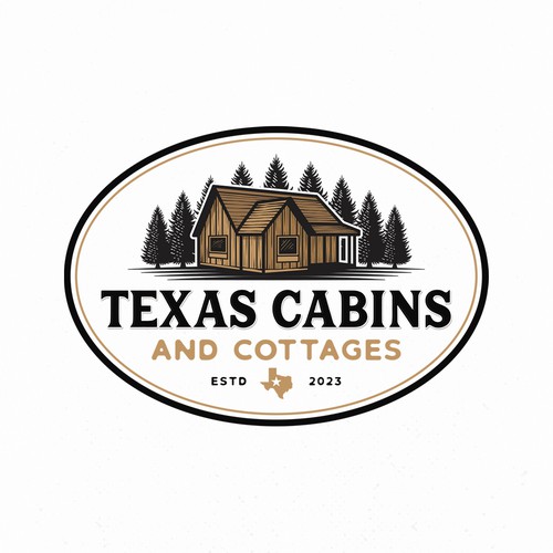 Cabin design with the title 'Logo Design Design For Cabin, Cottage, Tiny Home Builder'