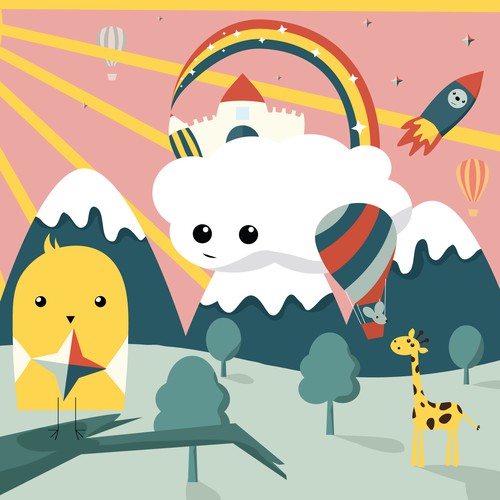 Cloud illustration with the title 'Nursery Art Design'