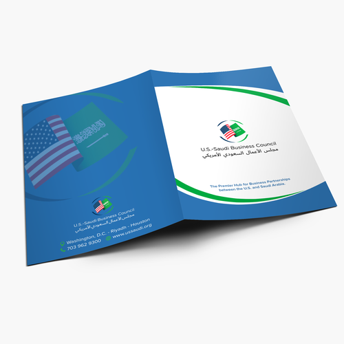 Folder design with the title ' Modern Pocket Folder Design for Membership Council'