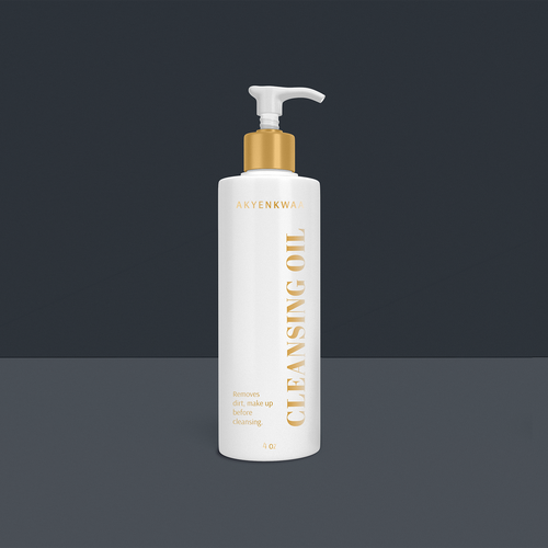High-end label with the title 'Calm and clean label for cleansing oil'