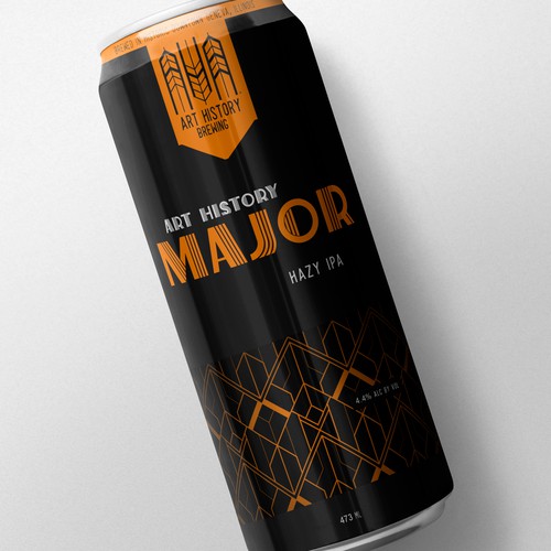 Art label with the title 'Beer Can Design'