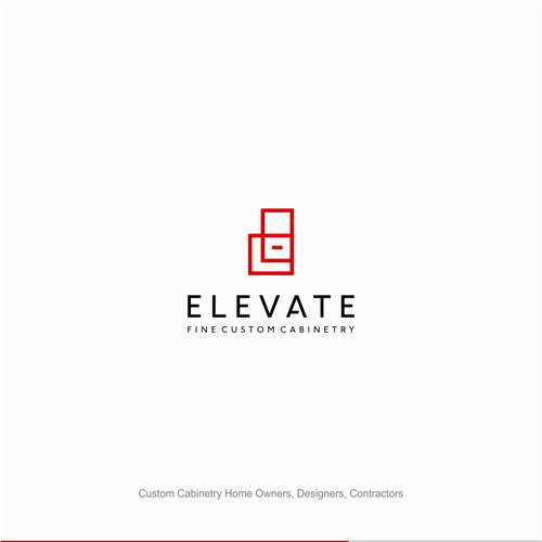 Construction company logo with the title 'the line that forms an abstract cabinet'