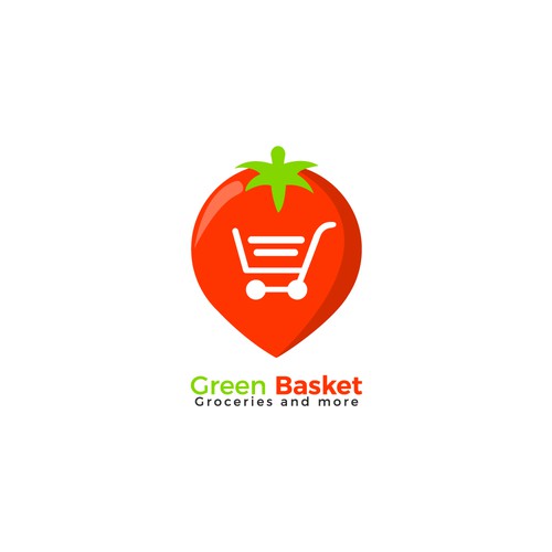Web design logo with the title 'logo for app "Green Basket"'