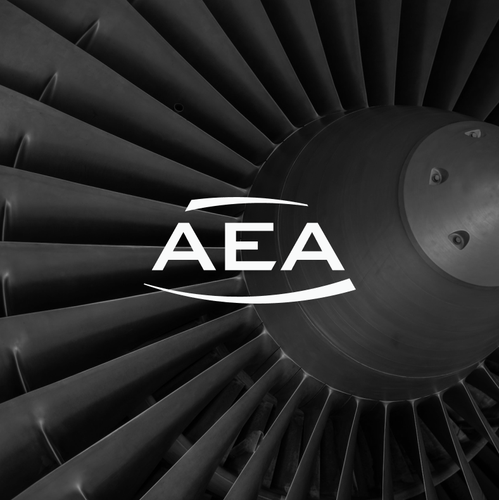 Airplane logo with the title 'Aviation technology logo'