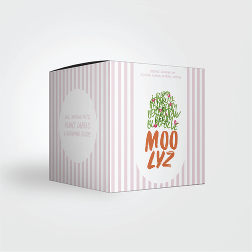 Orange packaging with the title 'Packaging for DIY garden set'