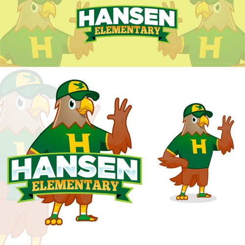 Flash logo with the title 'Eagle school mascot'