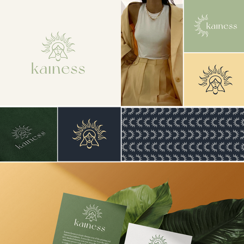 Earthy logo with the title '"kainess" logo design '
