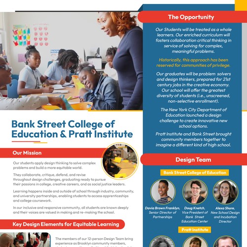 College design with the title 'Bank Street College - Flyer Design'
