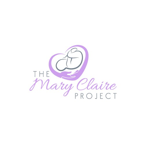 Baby and heart logo with the title 'Logo to help women in one of the most difficult moments in their lives'