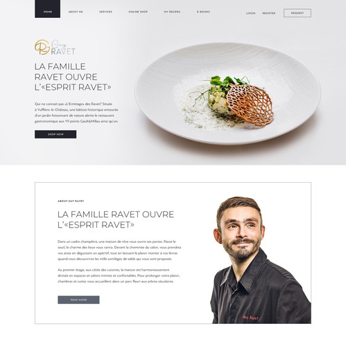 Restaurant website with the title 'Guy Ravet Website '