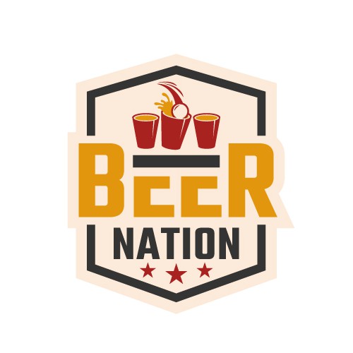 Eye-catching logo with the title 'A Badge type logo of Beer Nation'