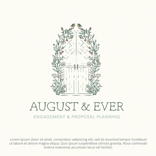 Love design with the title 'August & Ever engagement & proposal planning'