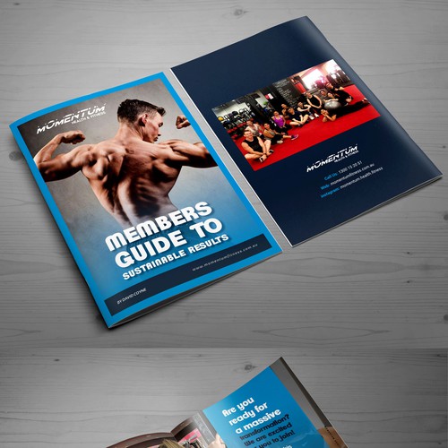 Gym design with the title 'Momentum Health & Fitness'